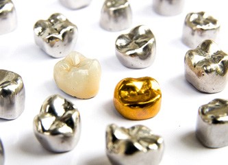 Dental crowns of various materials