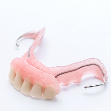 Close up of a partial denture
