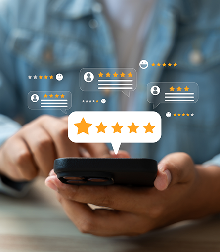 Leaving five star review on a cell phone