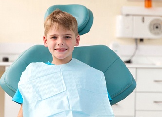 Young boy at dentist