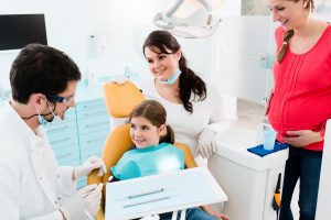 Young girl at dentist